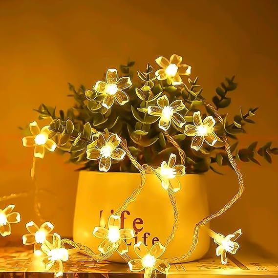 Party Propz Flower LED Shop Lights - 4m Warm White String Lights