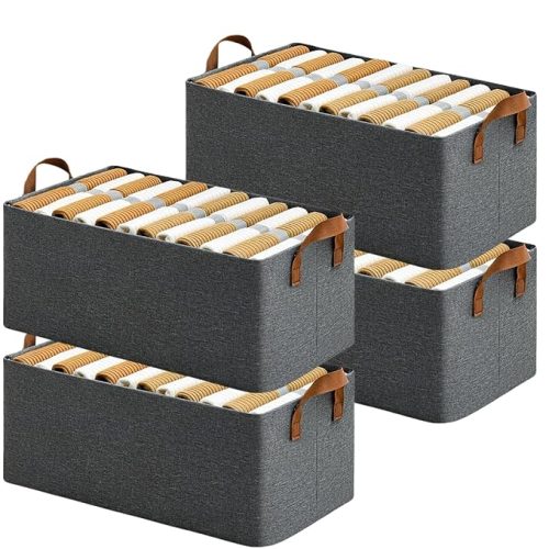 DAREV 4-Pack Wardrobe Organizer Clothes Storage Boxes
