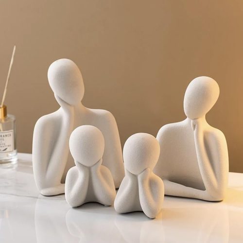 URBAN SENSE Ceramic Family Statue - Decoration Items for Home